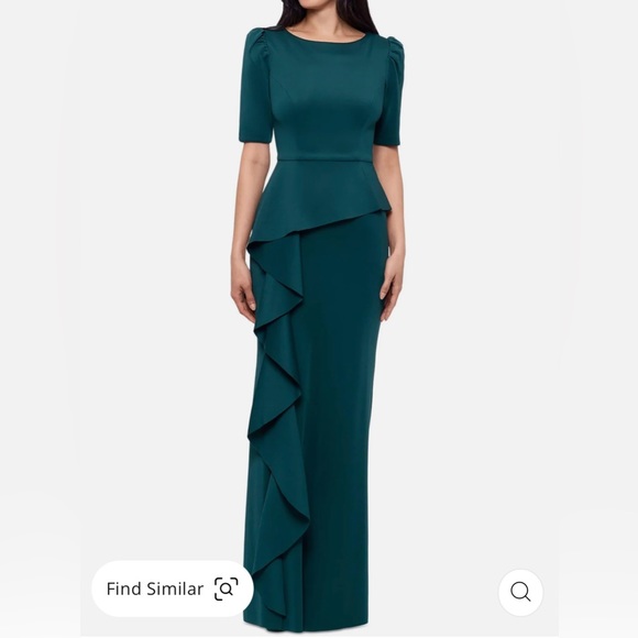 Xscape Ruched Back Gown - Picture 3 of 6